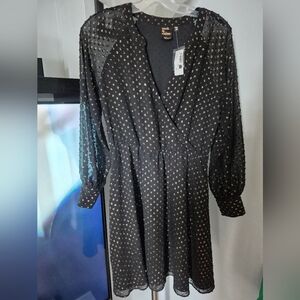 Reitmans Black Dress with Gold Accents